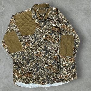 Clearwater Outfitters Hunting Realtree Deer Print Button Up Shirt Brown Men's L